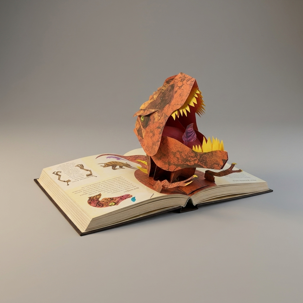 3D Pop-Up Dinosaur Book - angle view