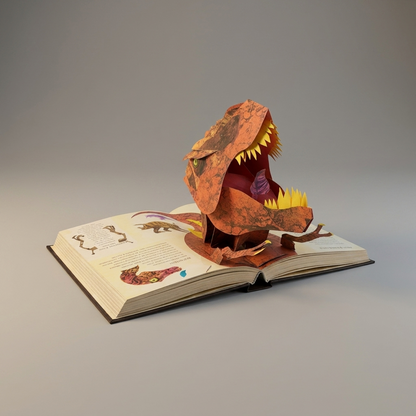 3D Pop-Up Dinosaur Book - angle view