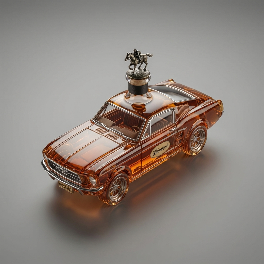 Mustang Car-Shaped Whiskey Decanter - top view